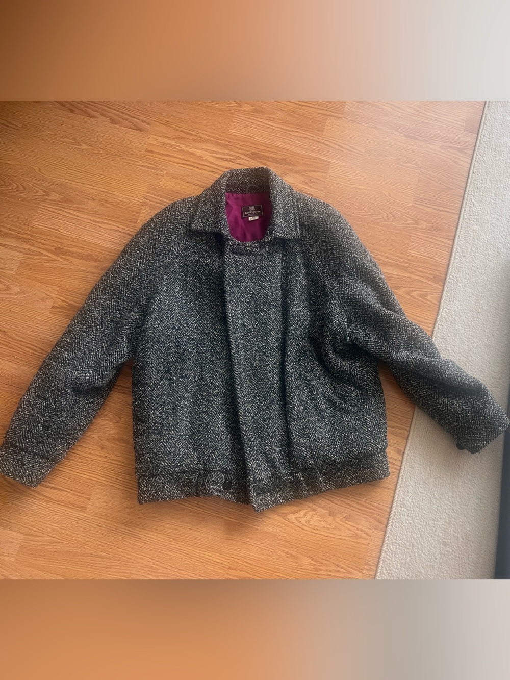 Givenchy Herringbone Monsieur Wool-Blend Coat